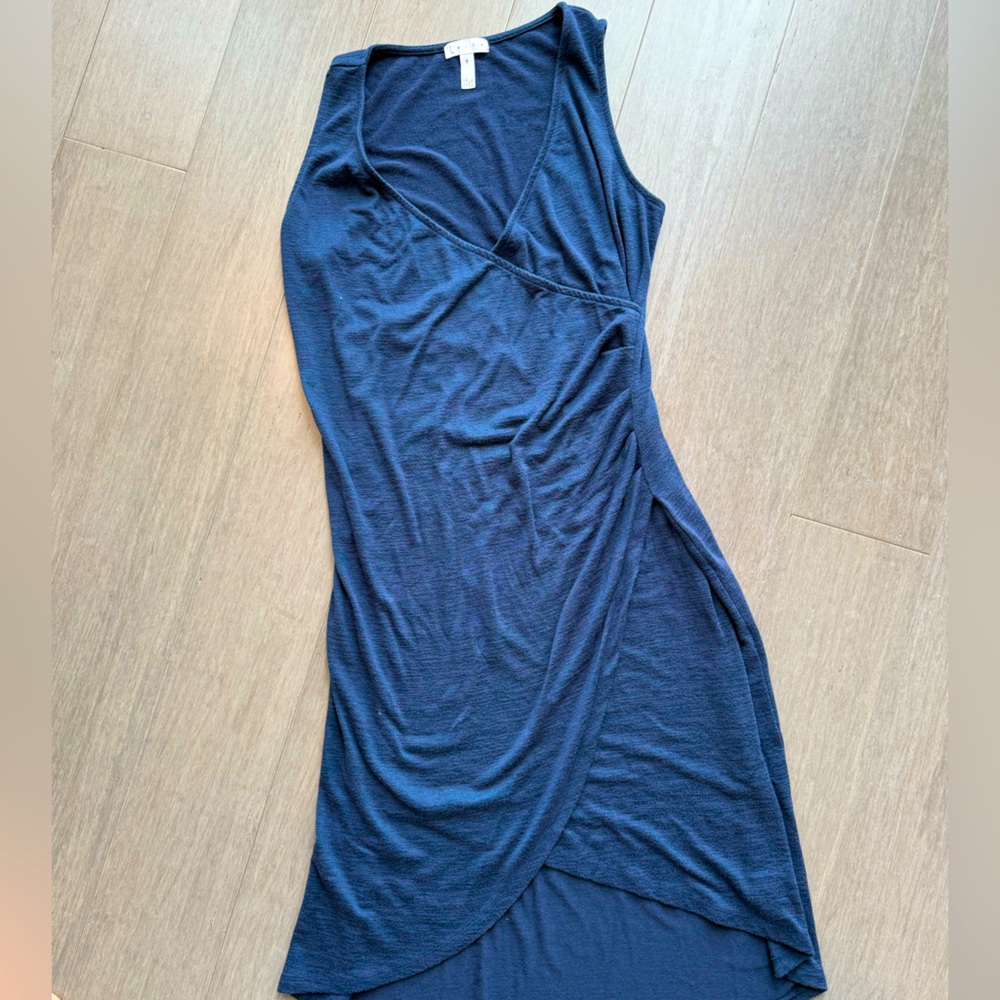 Leith Women’s Faux-wrap Navy Dress Size M